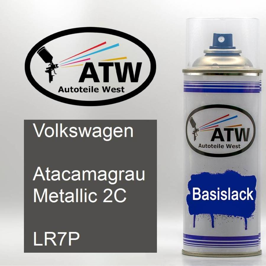 Volkswagen, Atacamagrau Metallic 2C, LR7P: 400ml Sprühdose, von ATW Autoteile West.